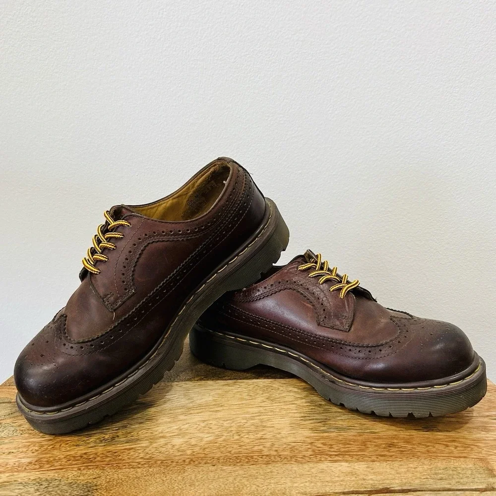 Vintage Doc Dr. Martens 3989/34 Brown  Brogue Made In England Size 10 Y2K